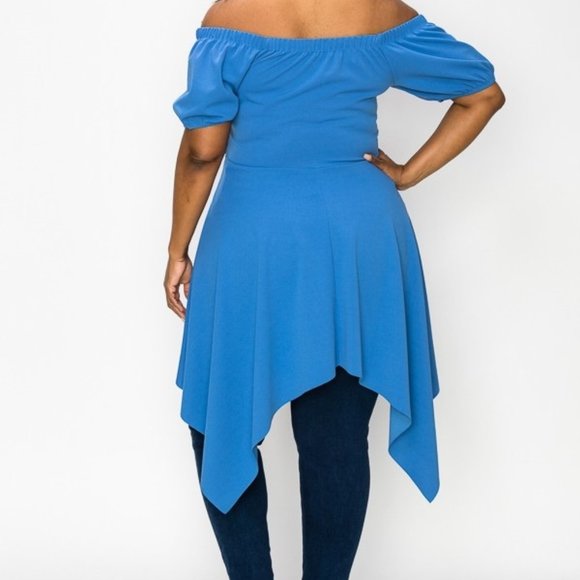 Gorgeous off the shoulder asymmetric hem T… - Picture 4 of 4